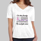 In this family no one Fights alone blue and pink line