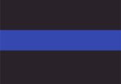 License Plate Decal Thin Blue Line Flag 1.25"